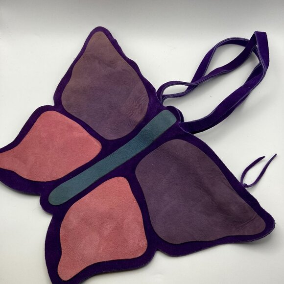 Vintage All Suede Leather Butterfly Purse Mark Cross England Brand 50's to 70's - Picture 9 of 14